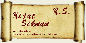 Mijat Šikman vizit kartica